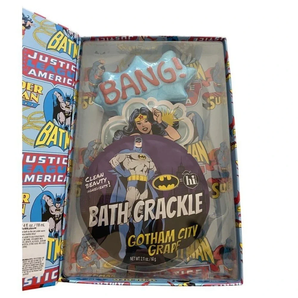 Hi Peach Layne Justice League Bath Set‎ Extra Extra Calling All Superheroes